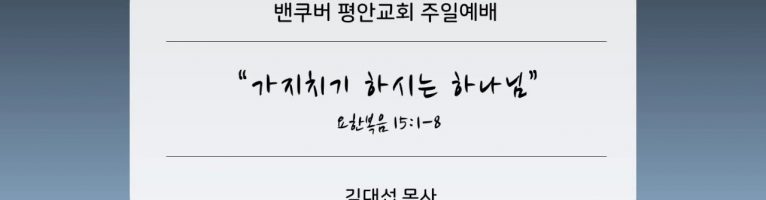 “가지치기 하시는 하나님”(요 15:1-8)